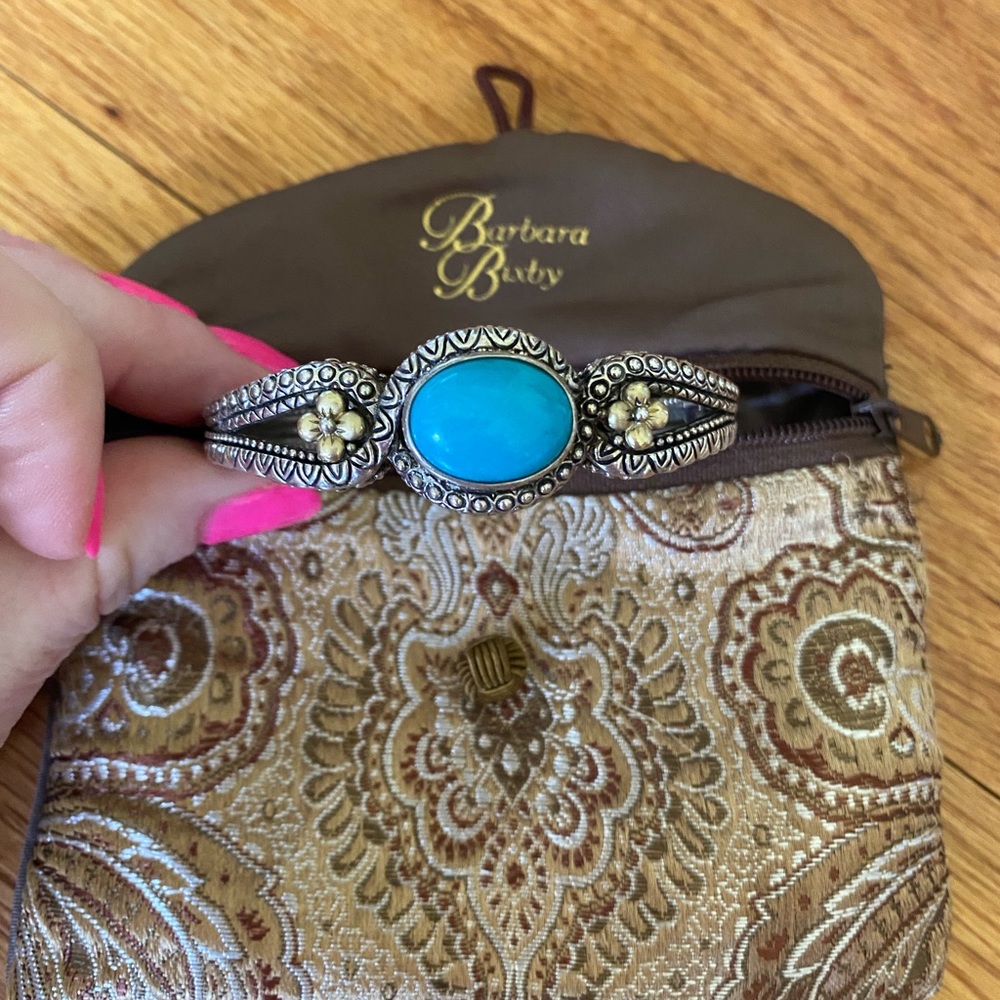 Barbara Bixby~ Oval-Shaped Turquoise Cuff Bracelet